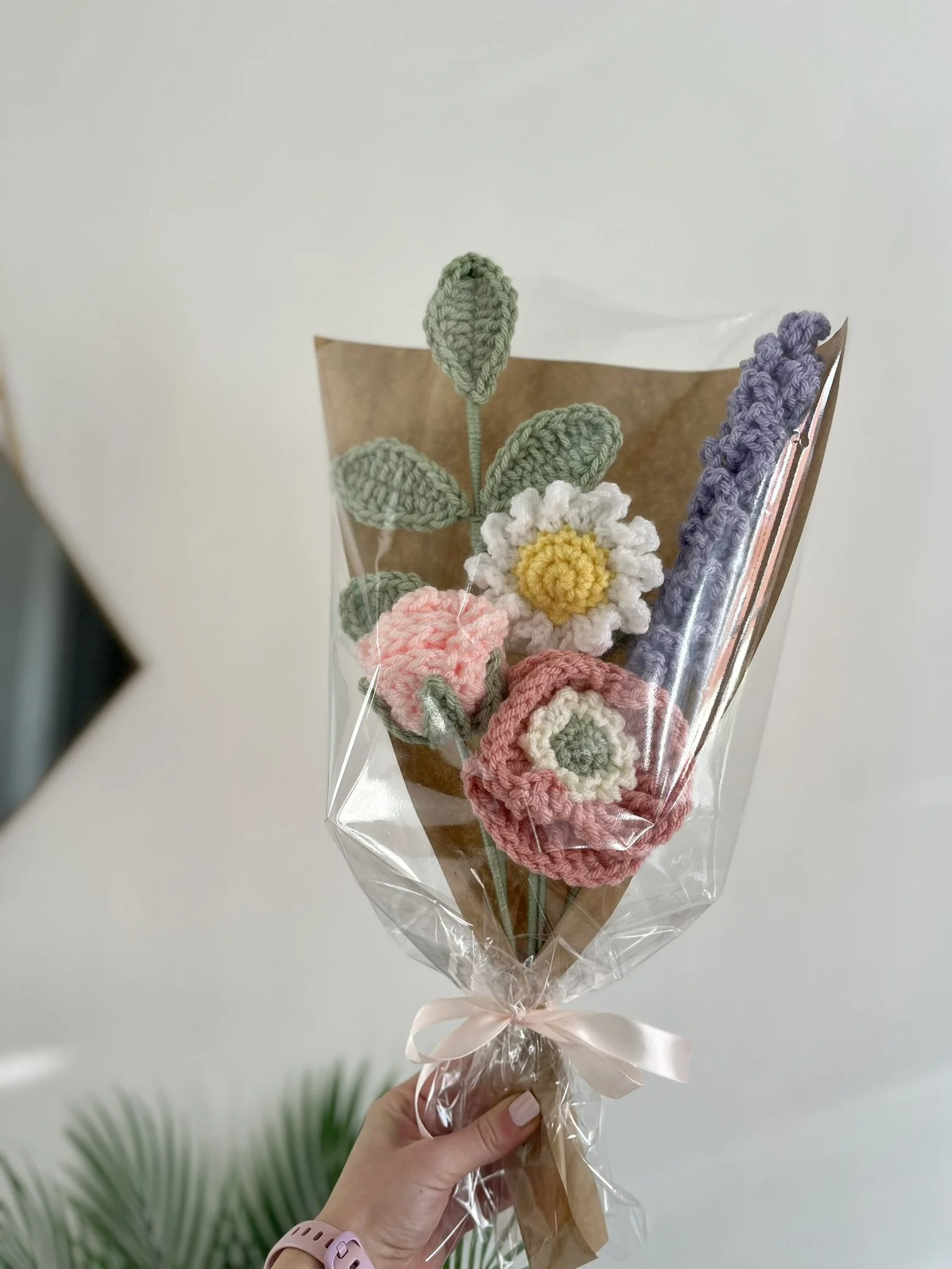 Wrapped Flower Bouquet: Pastel Mix