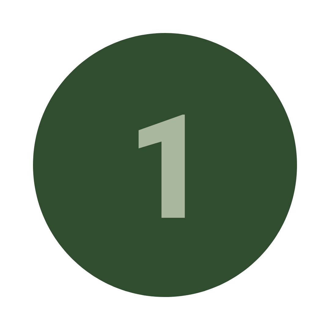 Green circle with the number 1 in the center.