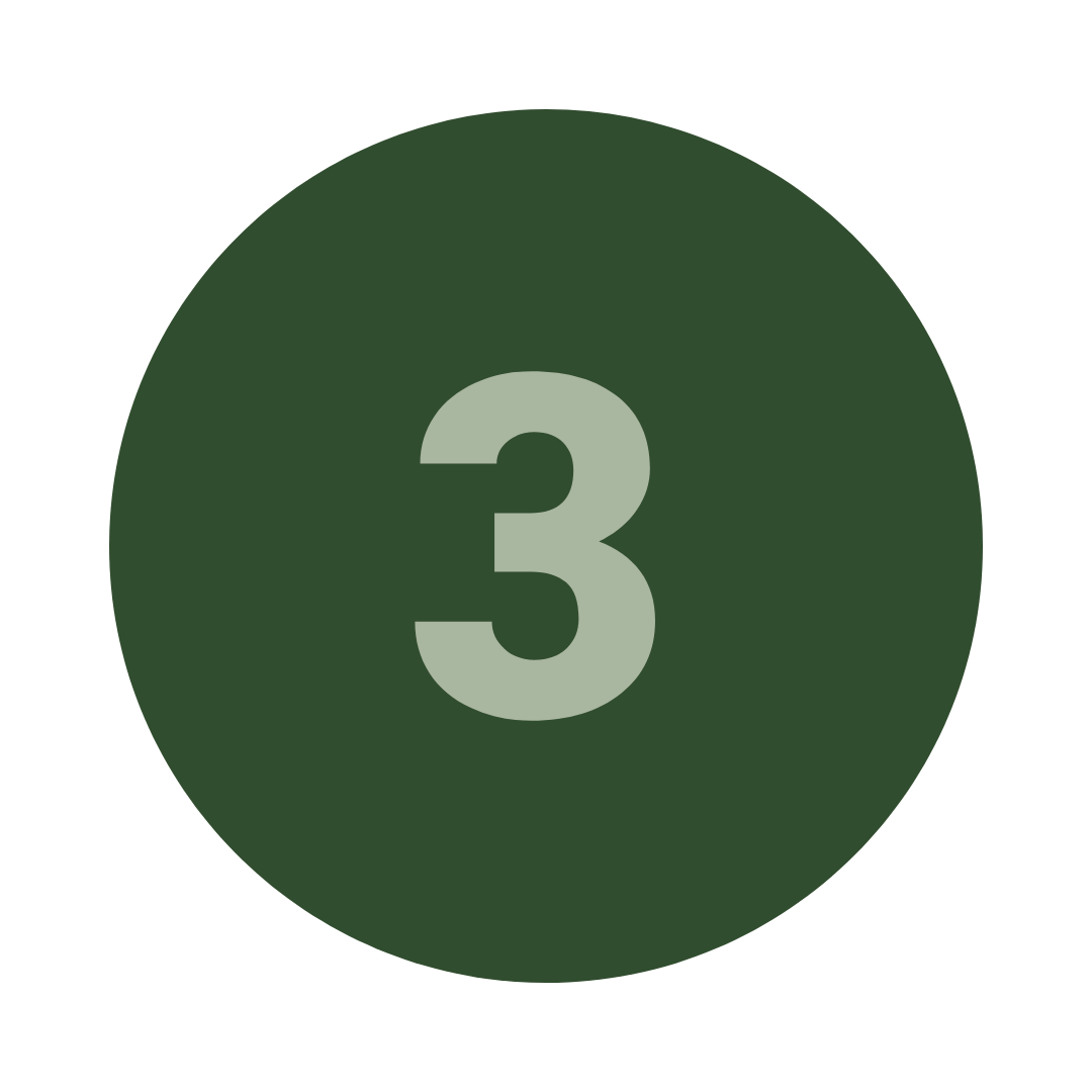 Green circle with the number 3 displayed in the center
