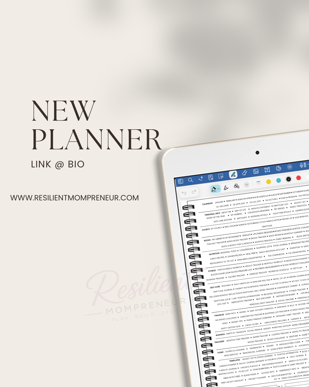 Life Planner by Resilient Mompreneur