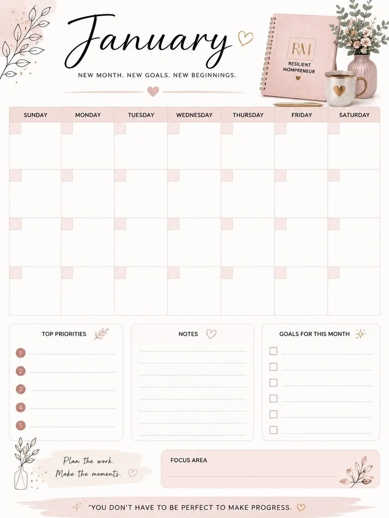 January Monthly layout