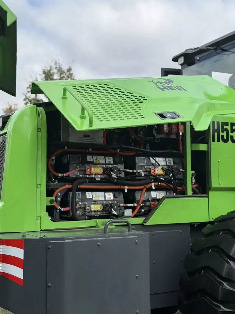 A peak at the battery stack in the H55L wheel loader.