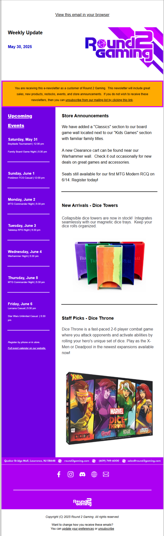 The first version was designed to mirror the first printed version of the weekly update.