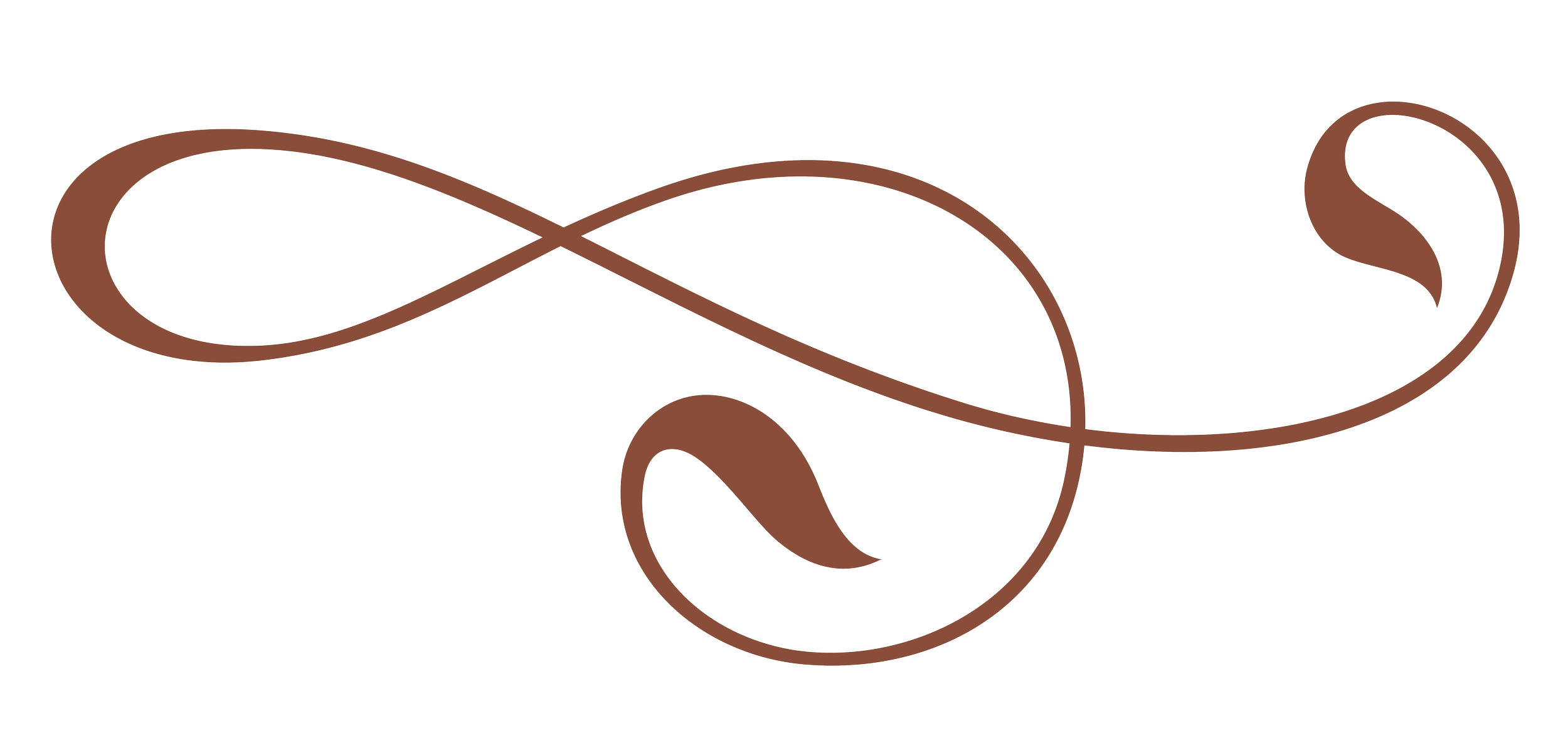 Elegant brown script of the word "Love" with decorative flourishes.