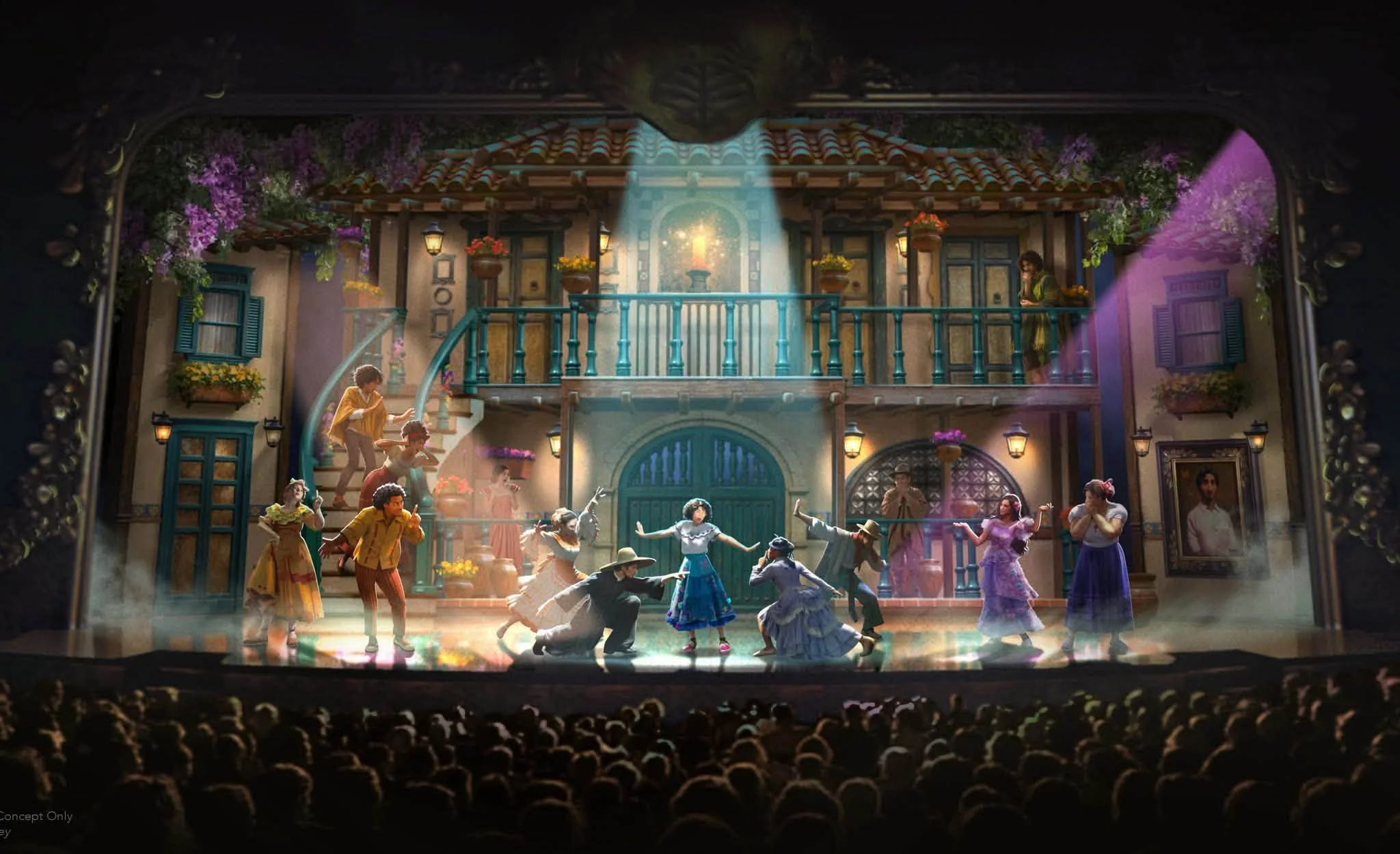 Artist rendering of Disney Believe's Encanto nighttime show