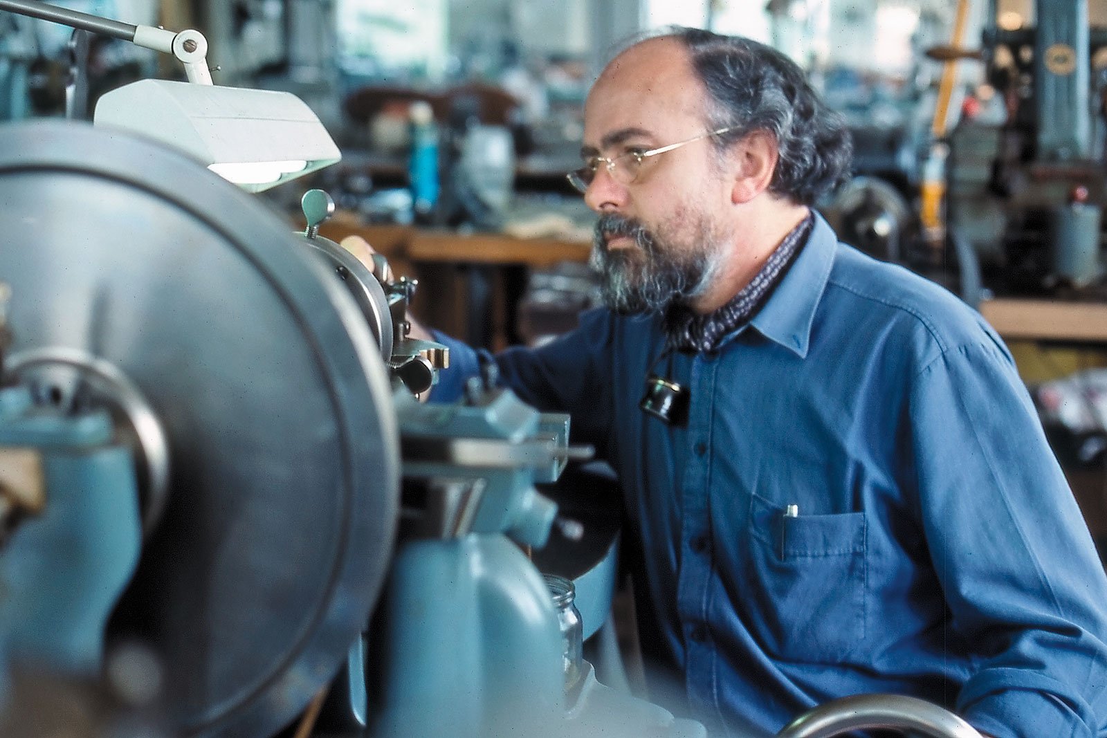 Derek Pratt (watchmaker) in his workshop