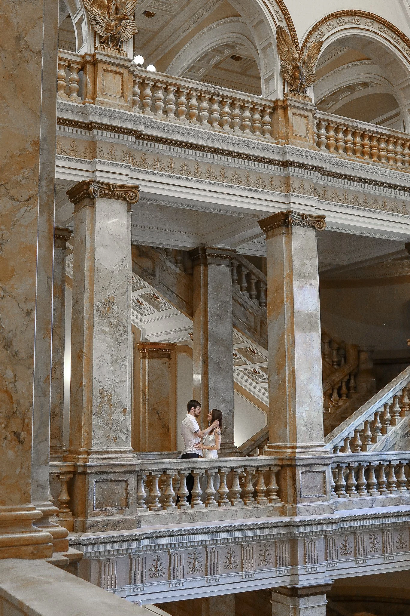 Couples session date night at the Milwaukee Library
