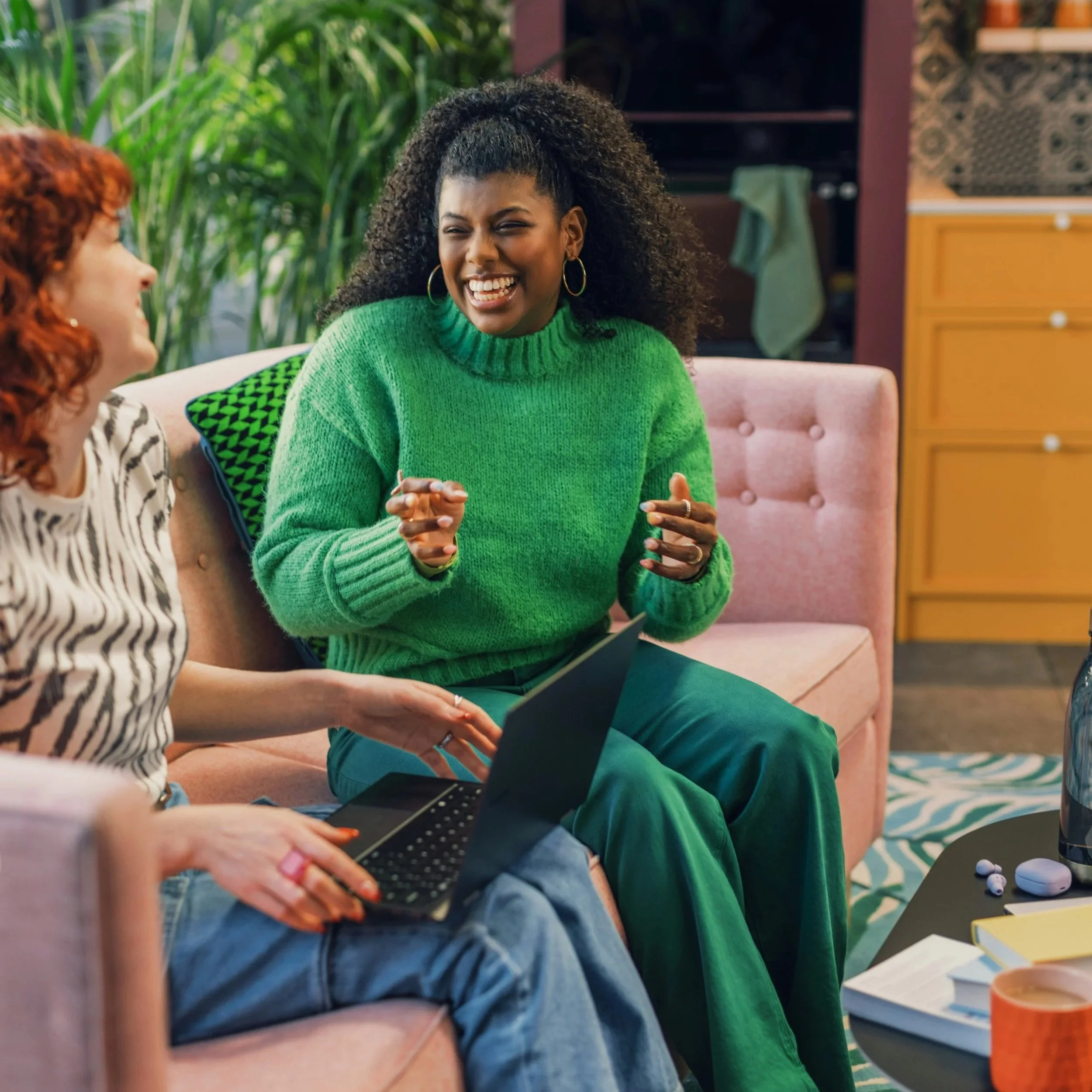 Women gathered together in support symbolizing community.
