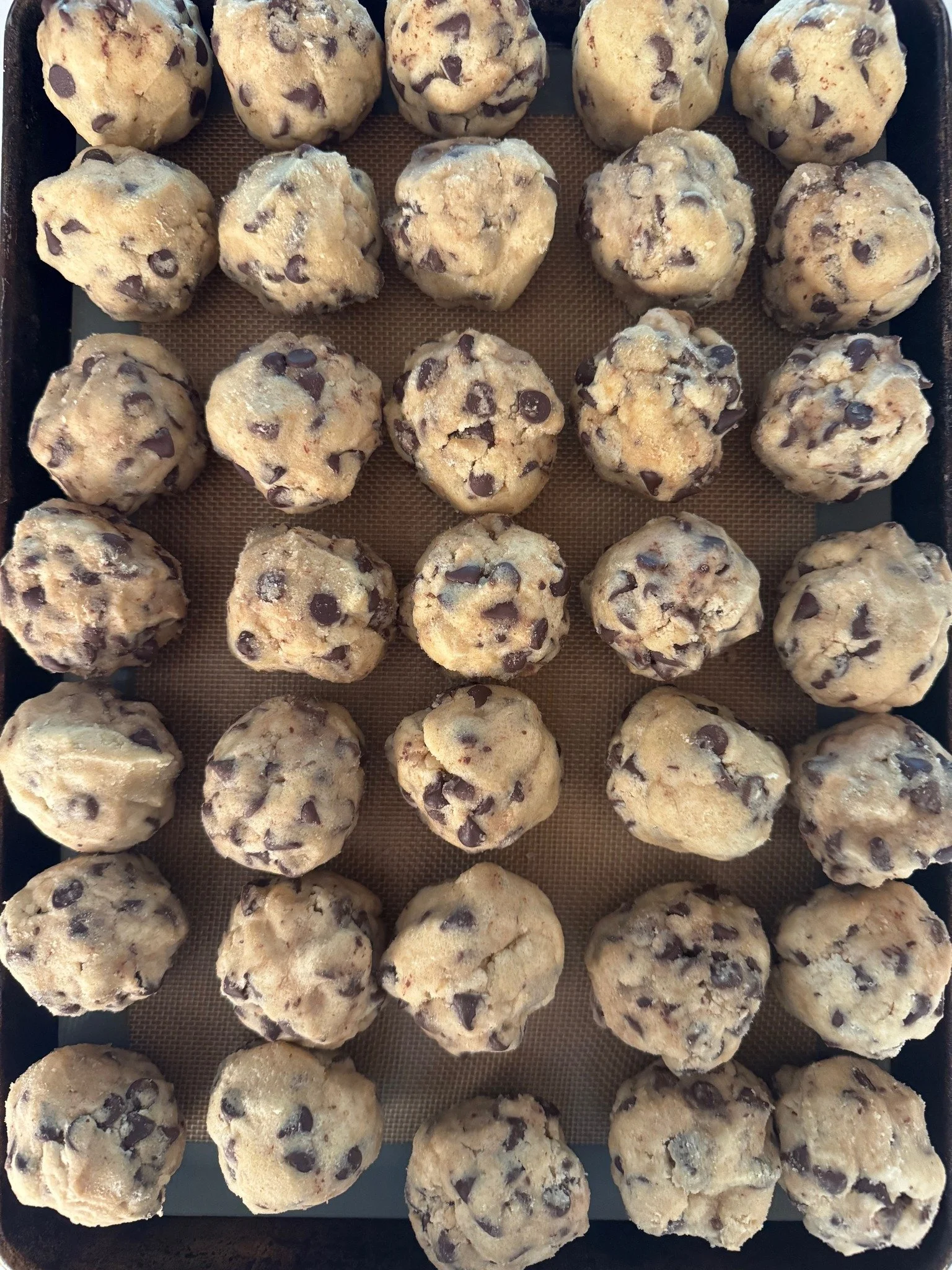 Cookies ready to bake - yes we sell raw cookie dough too