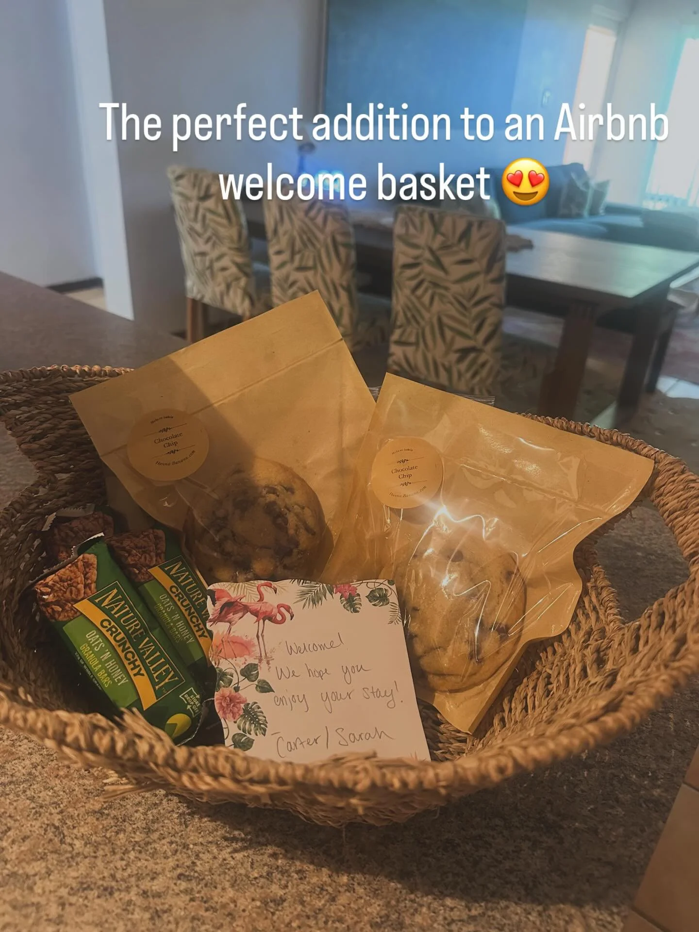 Chocolate Chip Cookies are the perfect addition to a welcome basket! #airbnb