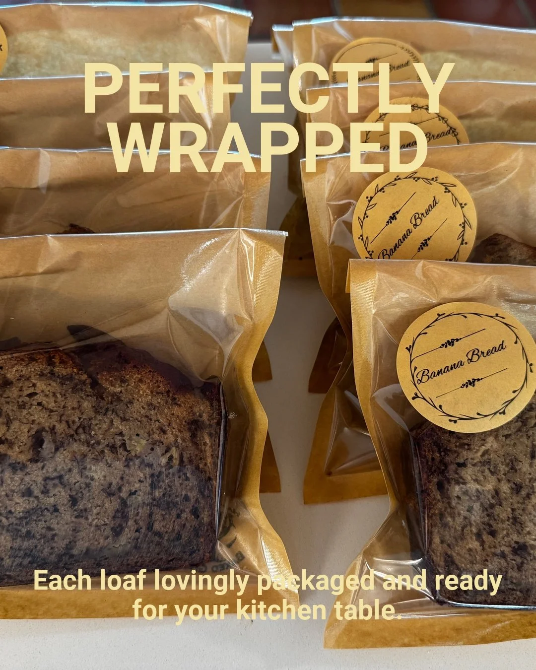 PERFECTLY WRAPPED &mdash; Each loaf lovingly packaged and ready for your kitchen table.