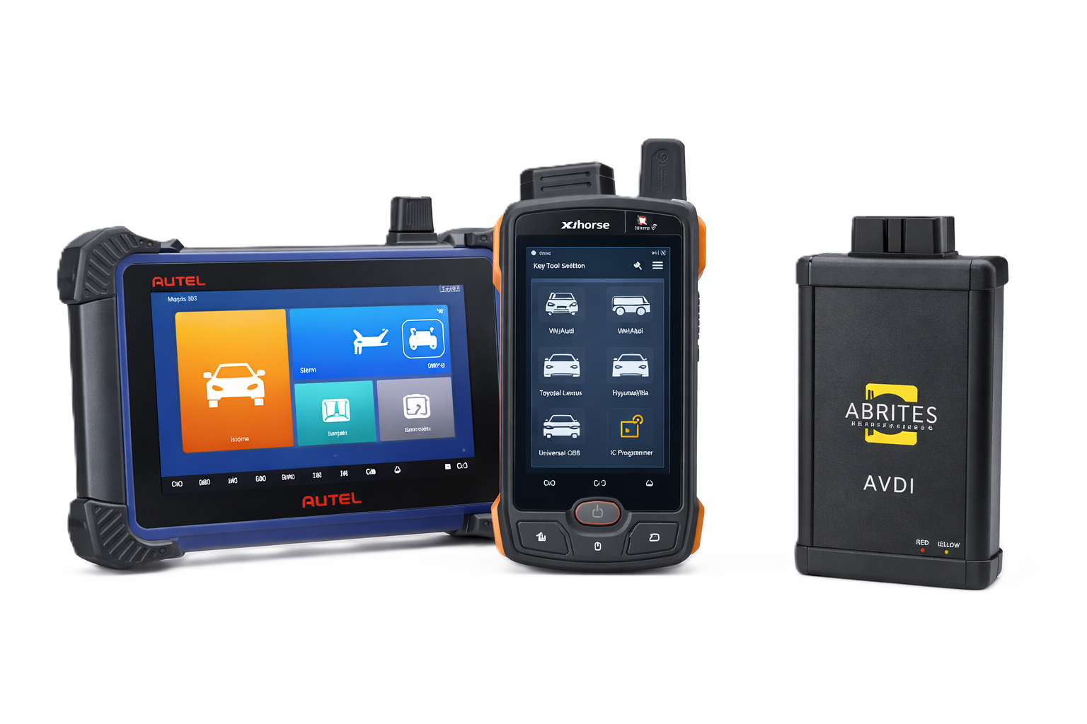 Professional car key programming tools used by automotive locksmiths