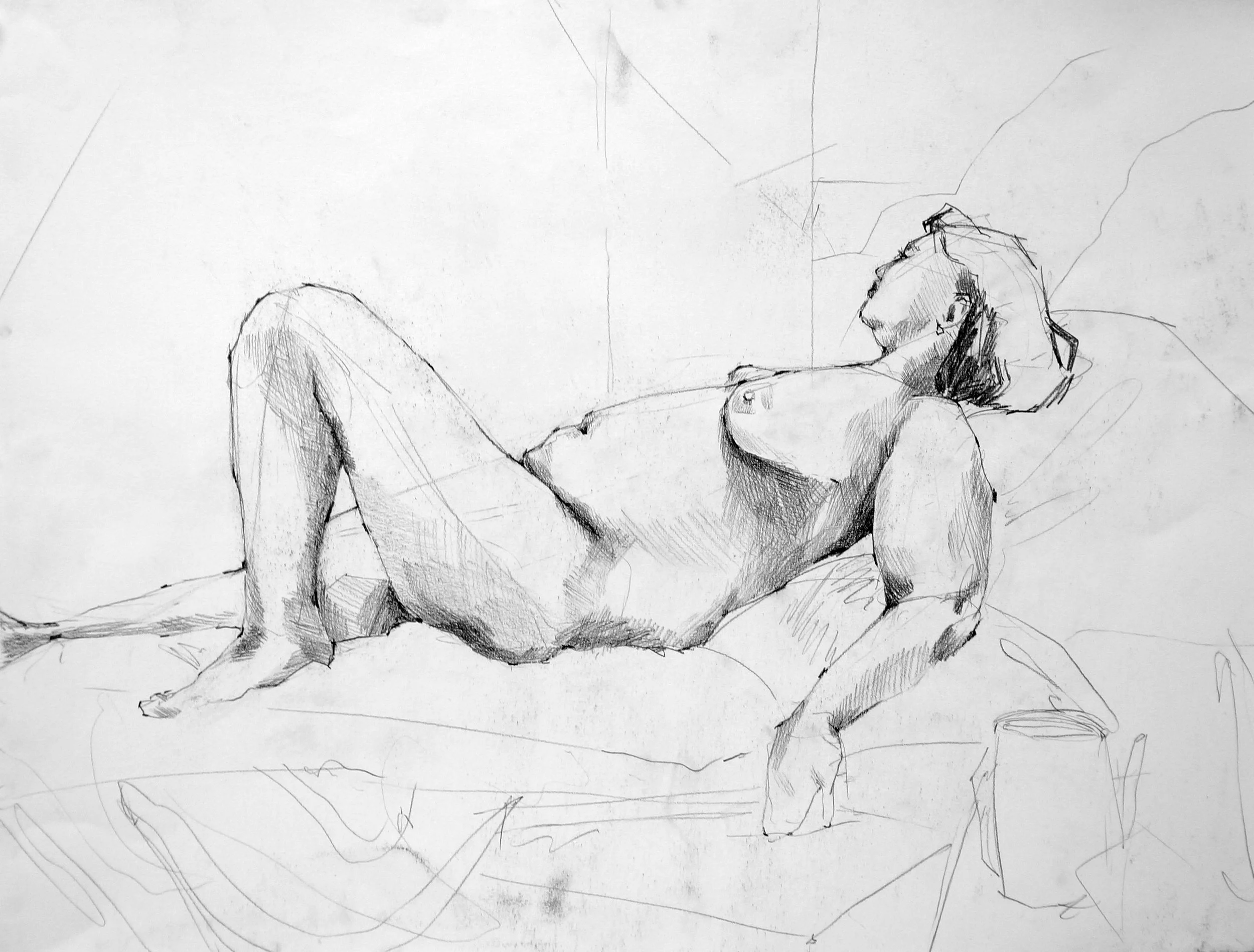 Figure Study, Charcoal and Graphite