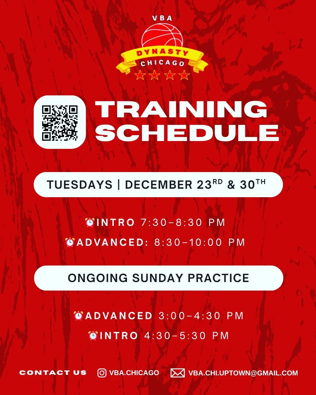 🏀 Winter Break Skills Session

Real skill development. Real confidence. Real results.

📍 Uptown, Chicago
🗓 Tuesdays &amp; Sundays
👥 Intro &amp; Advanced levels available

Focused training on ball handling, shooting, footwork, and game-speed decis