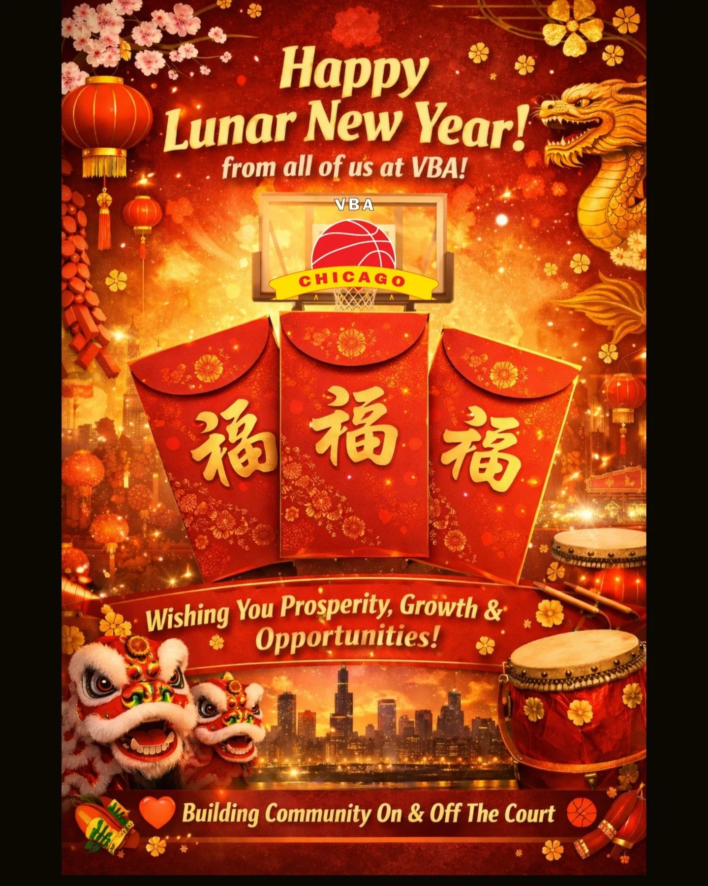 Happy Lunar New Year from all of us at VBA! 🏮🐉

Today, we celebrate new beginnings, family, culture, and community. May this year bring prosperity, growth, and opportunities for everyone both on and off the court.

Let&rsquo;s continue building tog