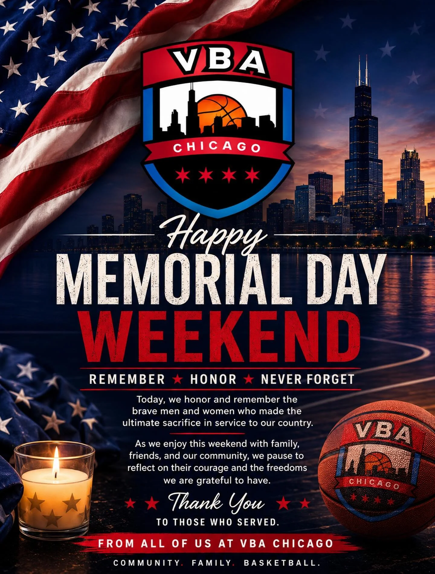 Happy Memorial Day from the VBA FAMILY! 

#Community #ChicagoHoops #VBA