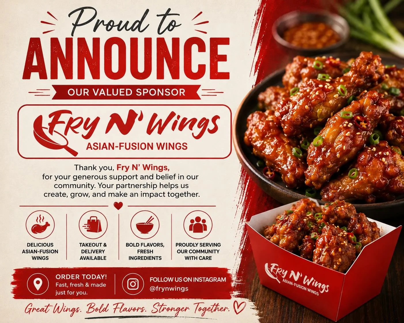 🍗 Sponsor Spotlight: Fry N&rsquo; Wings 🍗

We&rsquo;re excited to welcome Fry N&rsquo; Wings as an official sponsor of the VBA Chicago Summer Shootout! 🏀

Known for their bold Asian-fusion flavors, delicious wings, and commitment to serving the co