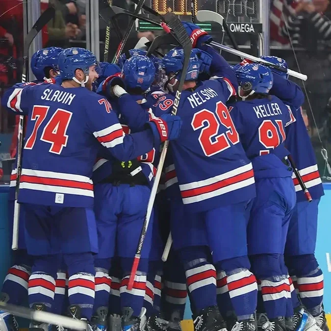 Hughes Scores in Overtime to Lift U.S. Past Sweden in Olympic Quarterfinals