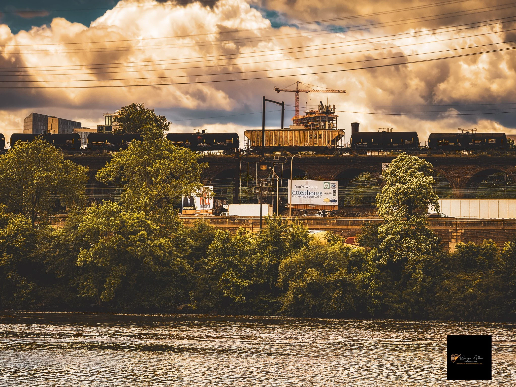 CSX Crossing the Bridge: A Moment on the Rails