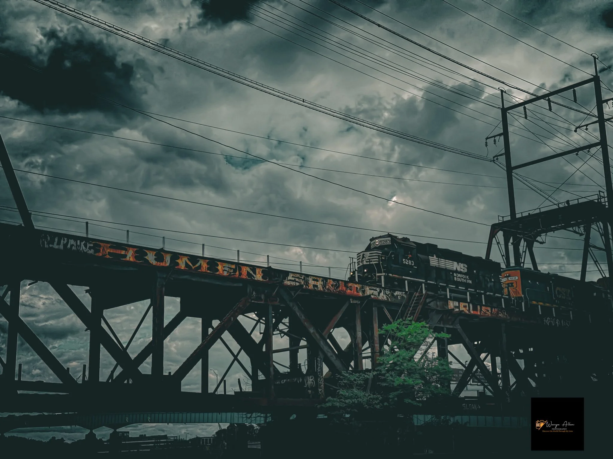 CSX Crossing the Bridge: A Moment on the Rails