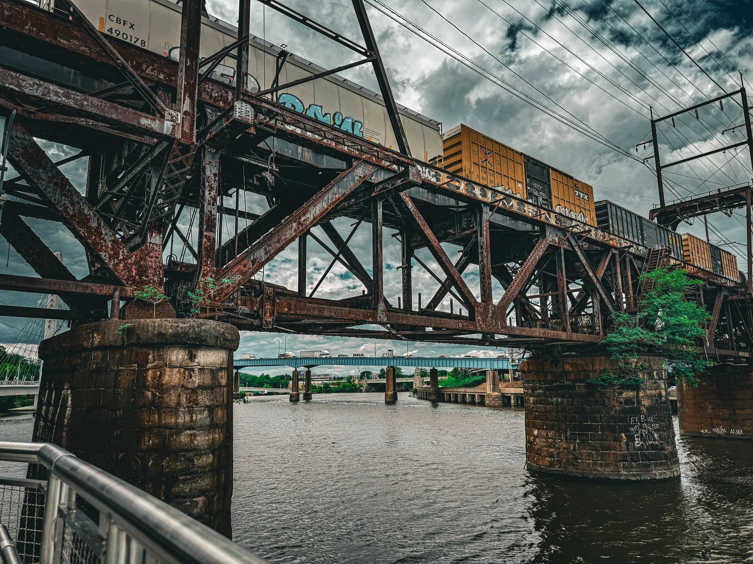 CSX Crossing the Bridge: A Moment on the Rails