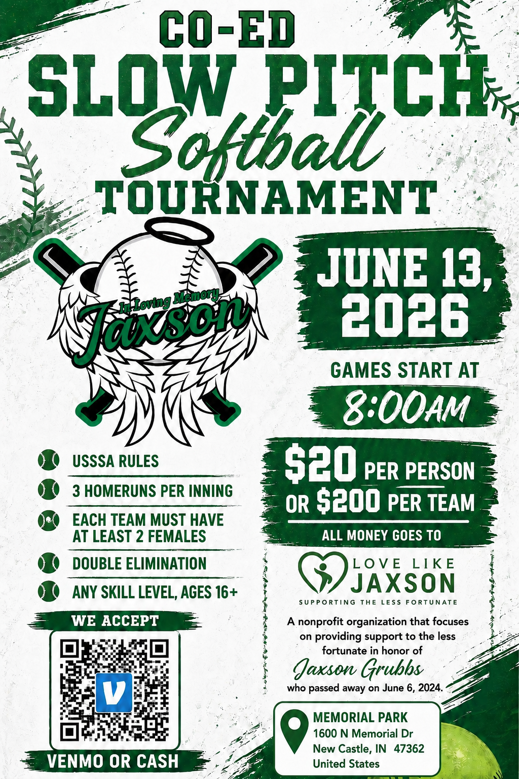 Co-Ed Slow pitch Softball Tournament 
