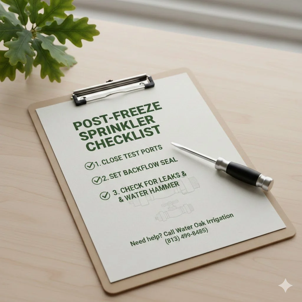 Sprinkler repair checklist of the backflow preventer