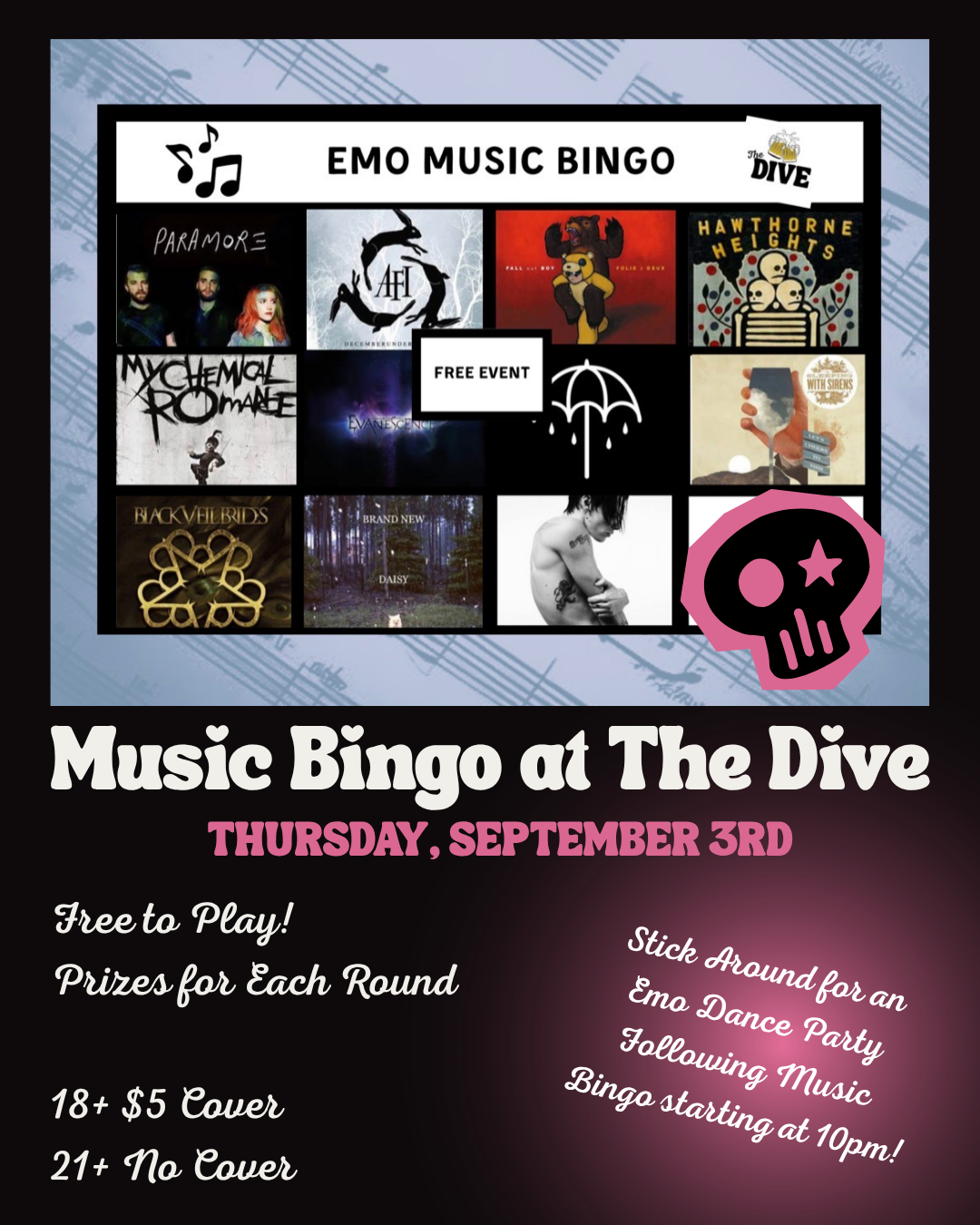 Emo Music Bingo