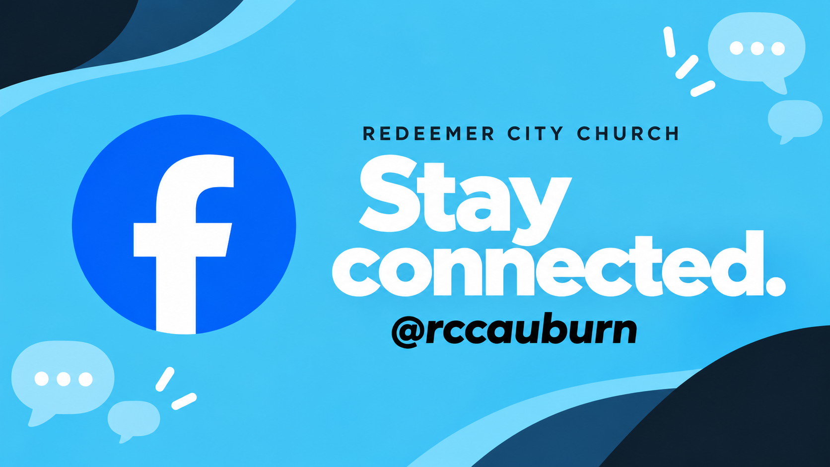 Stay connected with Redeemer City Church on Facebook — @rccauburn