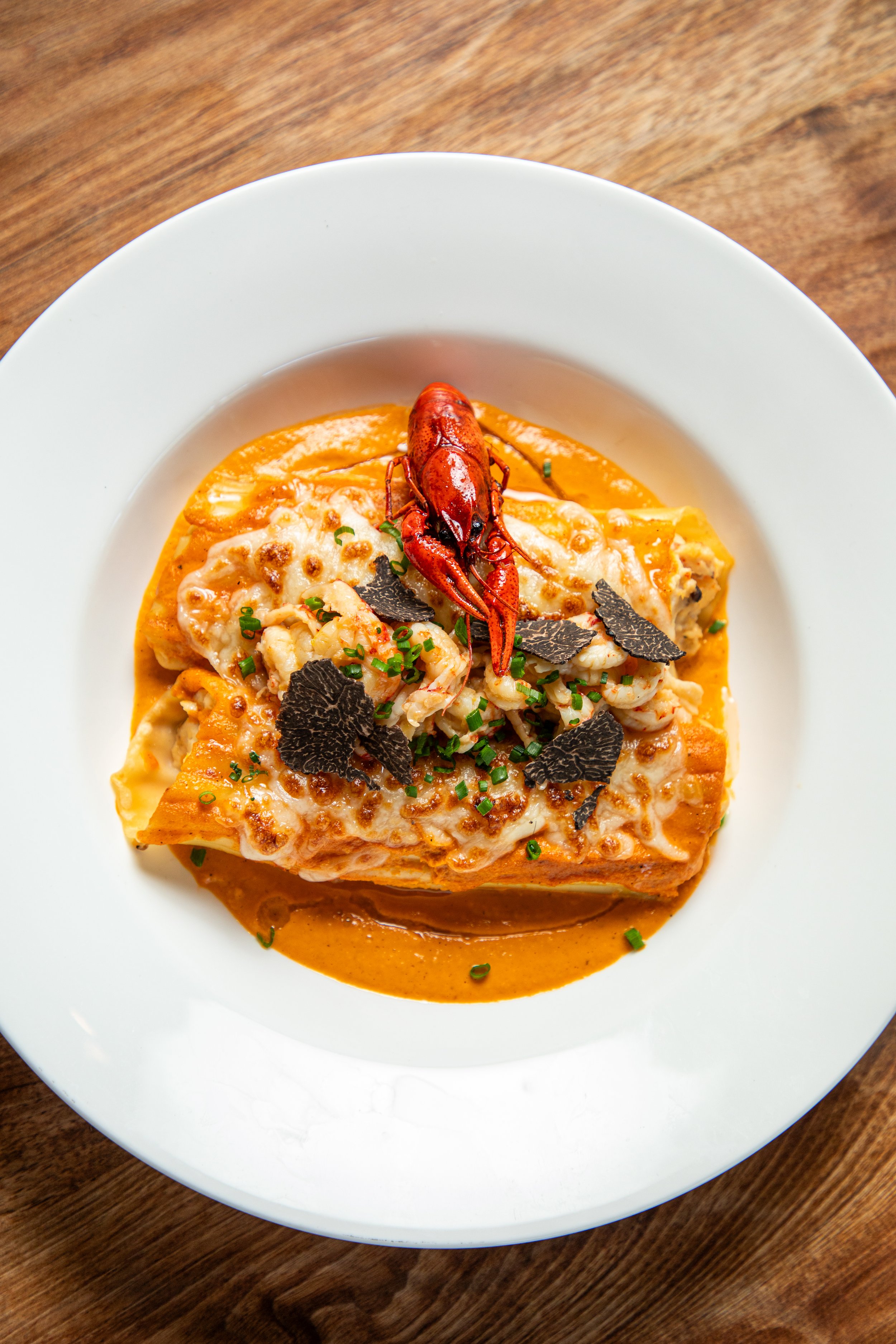 Crawfish Manicotti with Truffles