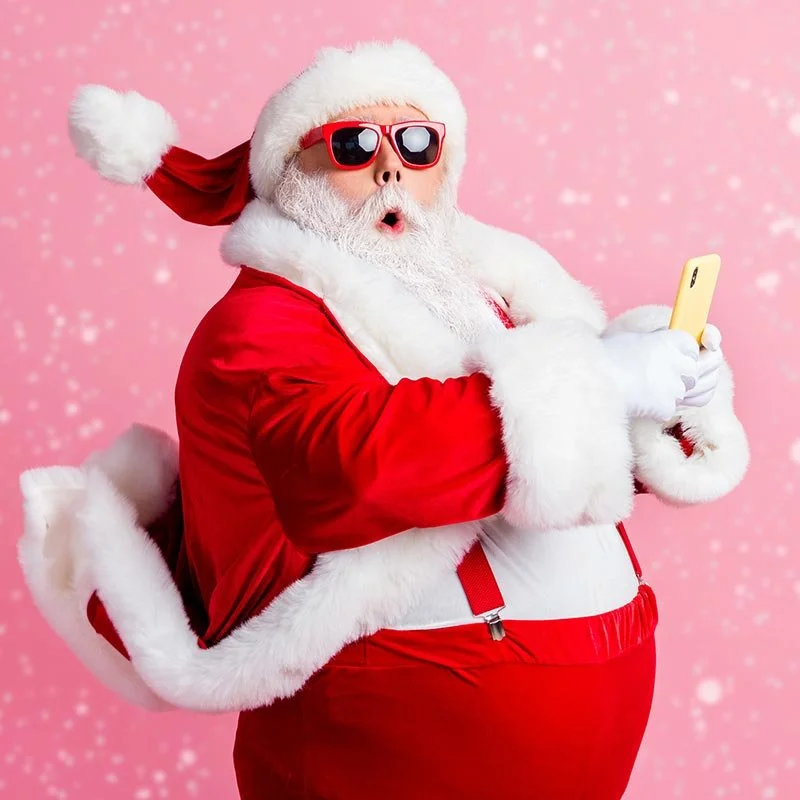 Santa with a mobile phone