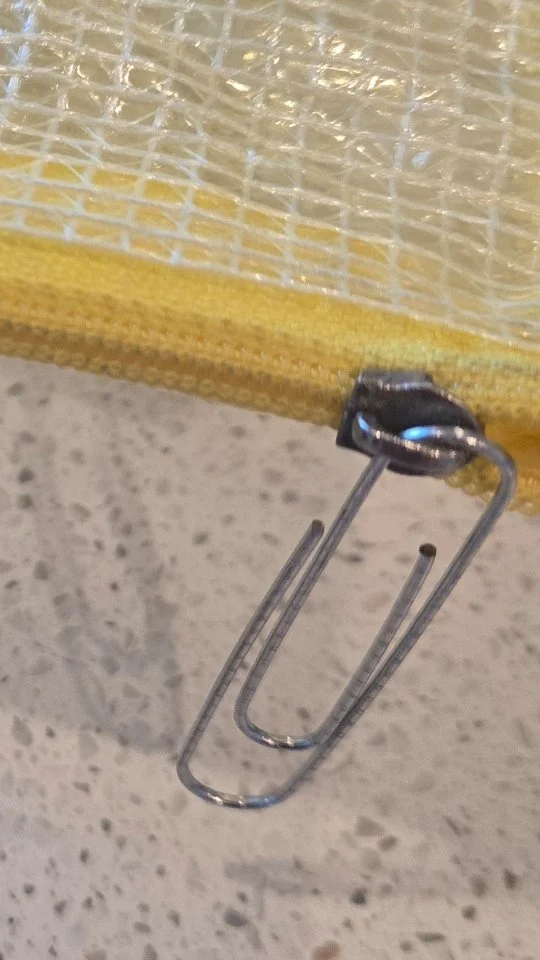 The zipper broke on my tape bag, so I pulled a paperclip out of my ClutchKit and hit the ice. 
Honestly the most underrated thing in the box.
#hockeyhack #hockeybox #clutchkit #hockeygear #travelhockey #paperclip #fixanything