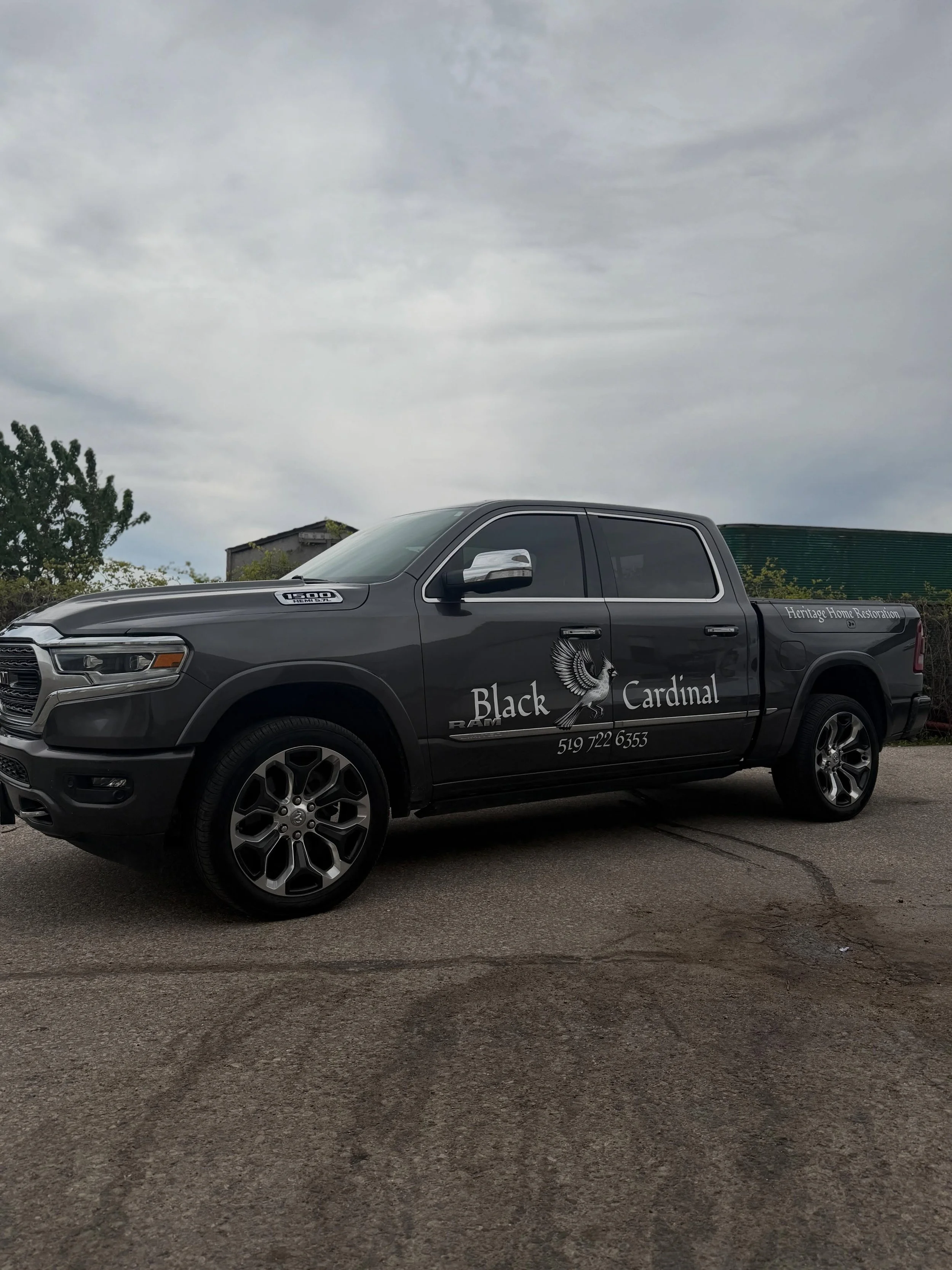 Another clean decal install complete for a returning customer 👌✨

This Ram received a full custom business decal for @blackcardinal_contracting featuring clean branding, contact info, and custom graphics to keep this truck looking professional on ev