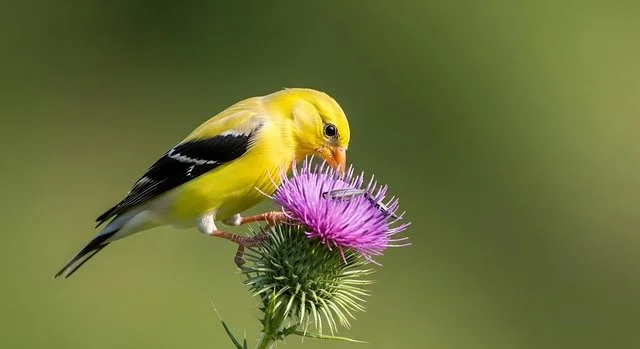 Goldfinch on thistle