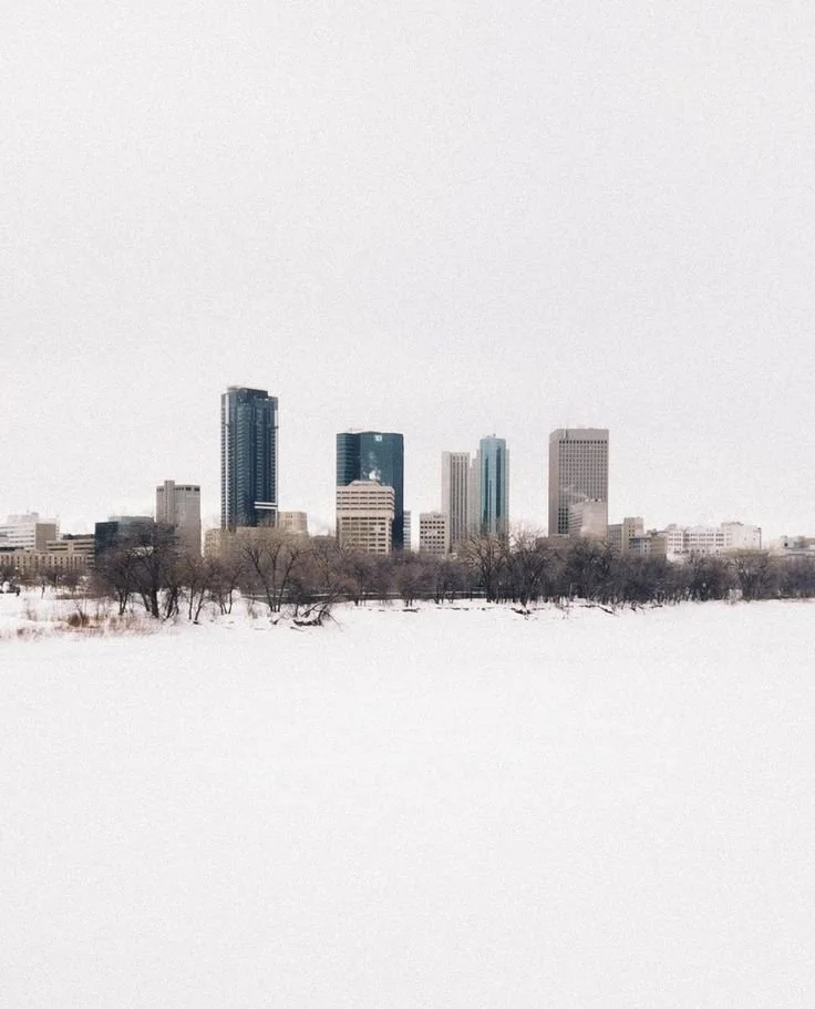 Winnipeg skyline in winter showing local Winnipeg businesses