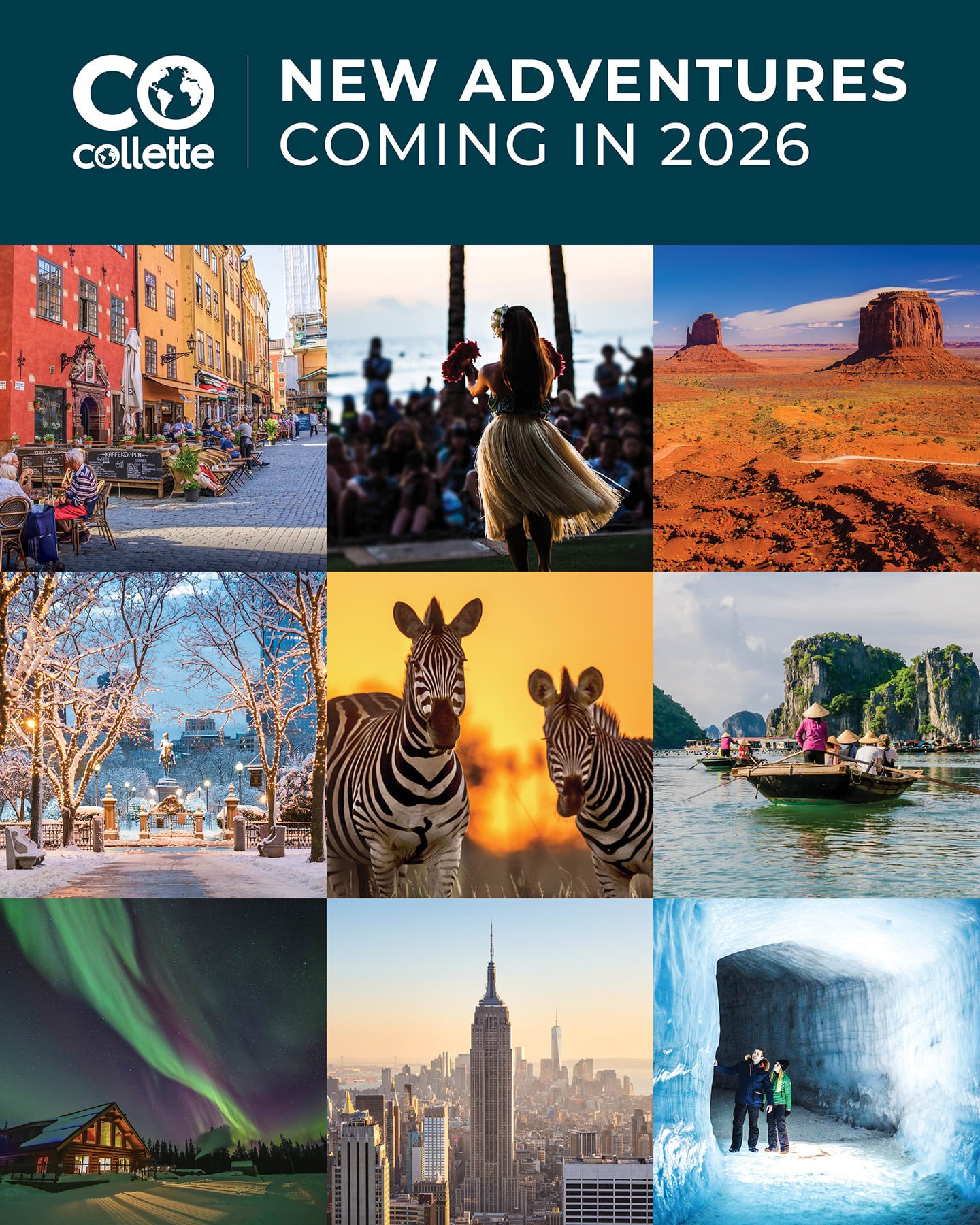 Need some travel inspiration? Collette's new tours are expertly planned by curious travelers just like you.

With more than 170 tours to all 7 continents, Collette has an adventure that's perfect for you.

What's on your list for your next trip? Let'