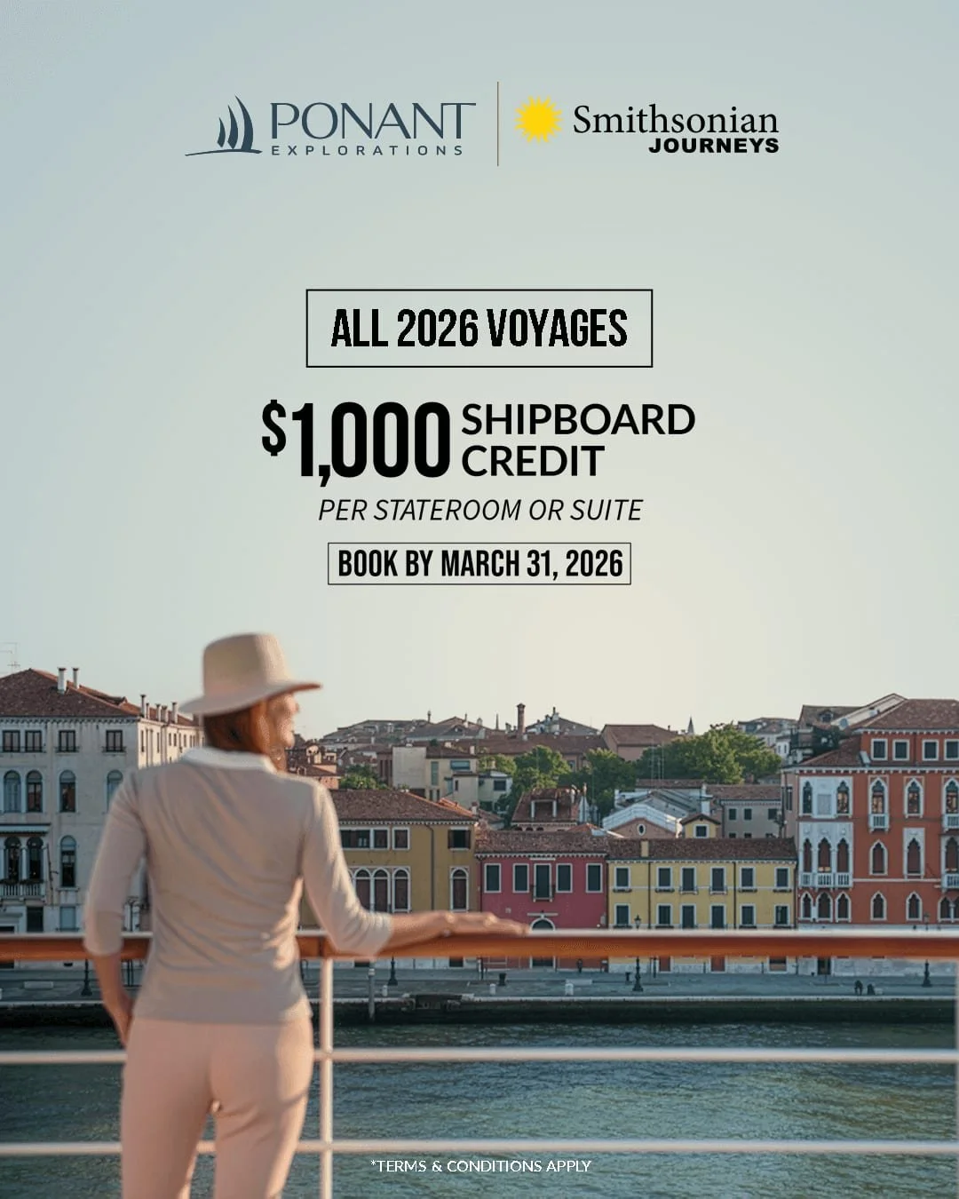 Enjoy a $1,000 Shipboard Credit on all PONANT EXPLORATIONS' 2026 voyages in alliance with Smithsonian Journeys. 

Contact me today to book your next adventure: (307) 316-2637

#acahomebasedagencynetwork