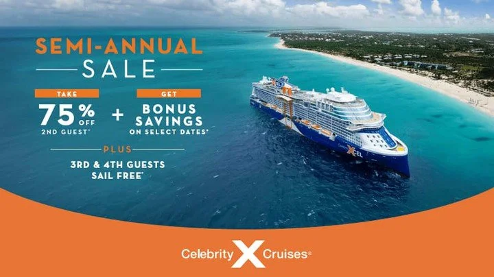 Now&rsquo;s the perfect moment to book your next escape! ✨
Celebrity Cruises&rsquo; Semi-Annual Sale is live with 75% off the 2nd guest, bonus savings, and 3rd &amp; 4th guests sailing free on select sailings.

Ready to get the best value?
Message me