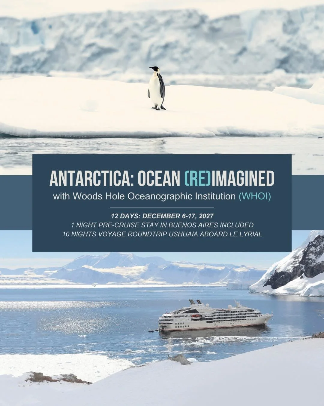 Join PONANT EXPLORATIONS on a 12-day Antarctic voyage created in partnership with the Woods Hole Oceanographic Institution (WHOI). Sailing aboard Le Lyrial, you&rsquo;ll engage with WHOI scientists through expert-led conversations exploring Antarctic