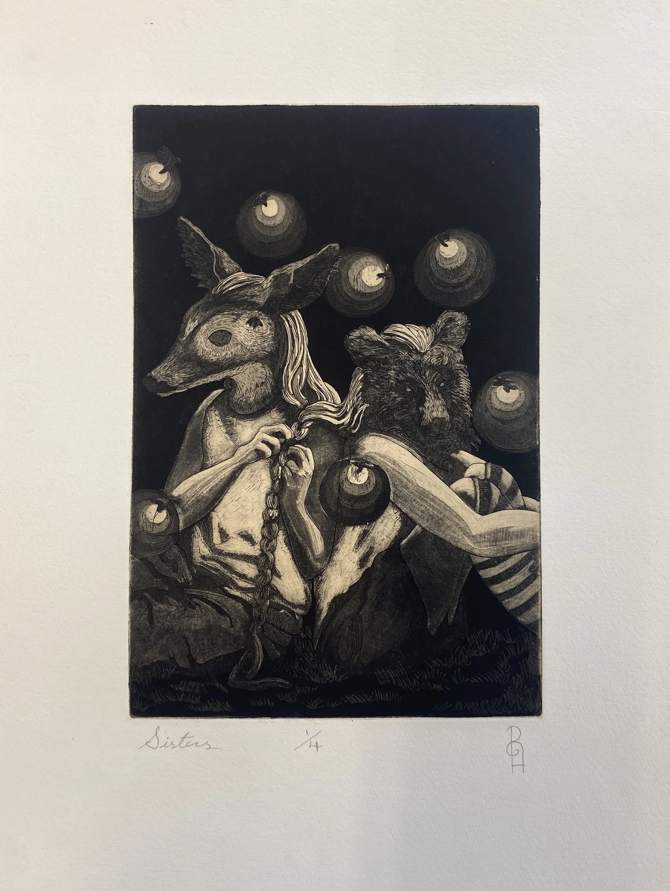 Title: Sisters
Date: 2023
Process: intaglio
