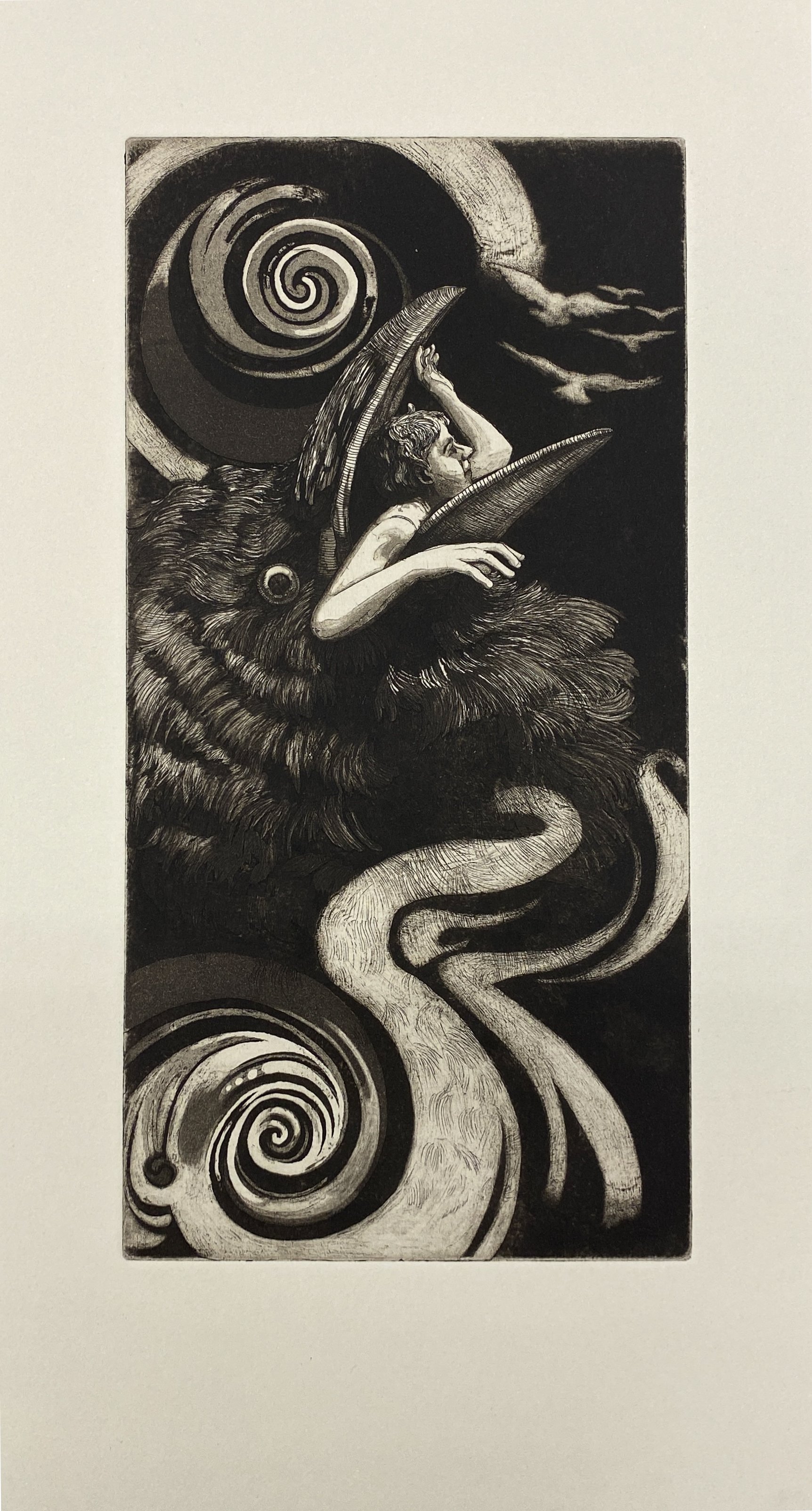 Title: Morrigan's Prey
Date: 2023
Process: Intaglio 