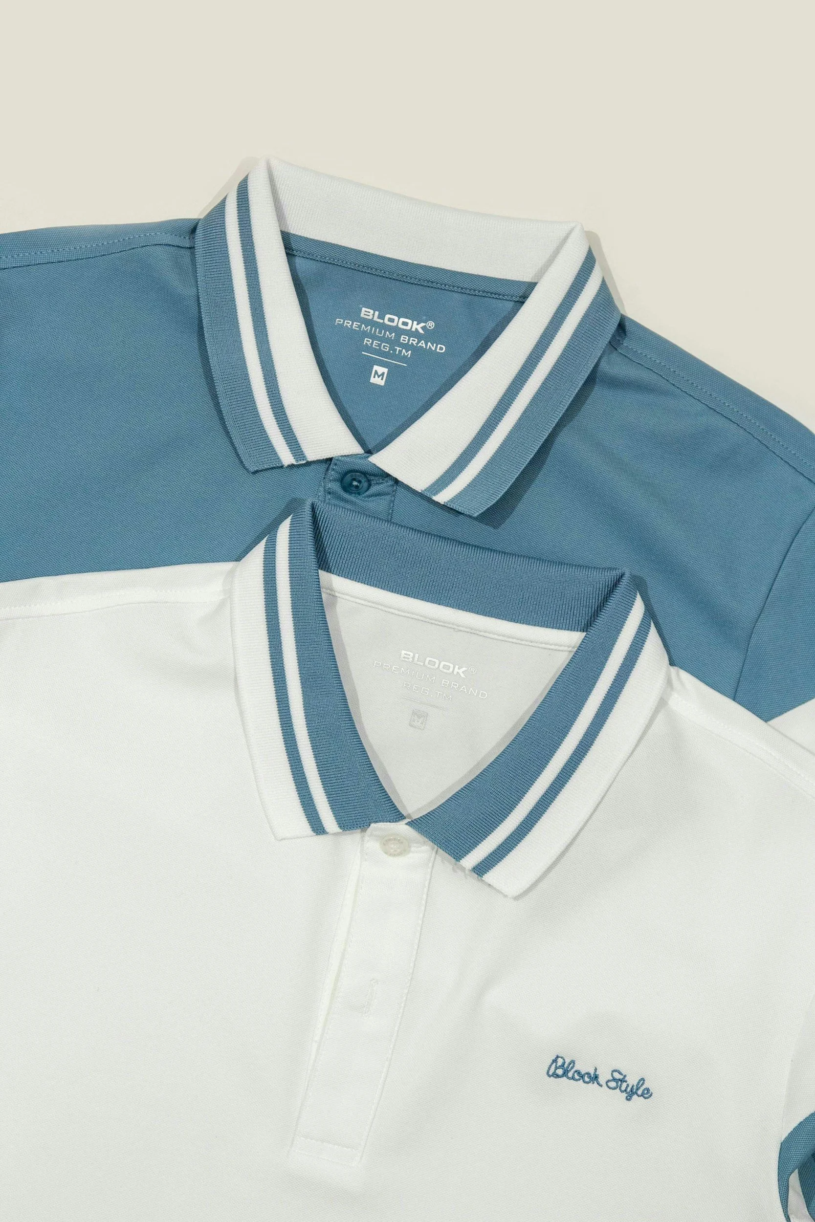 Two collared polo shirts, (mockup) ready for your logo design