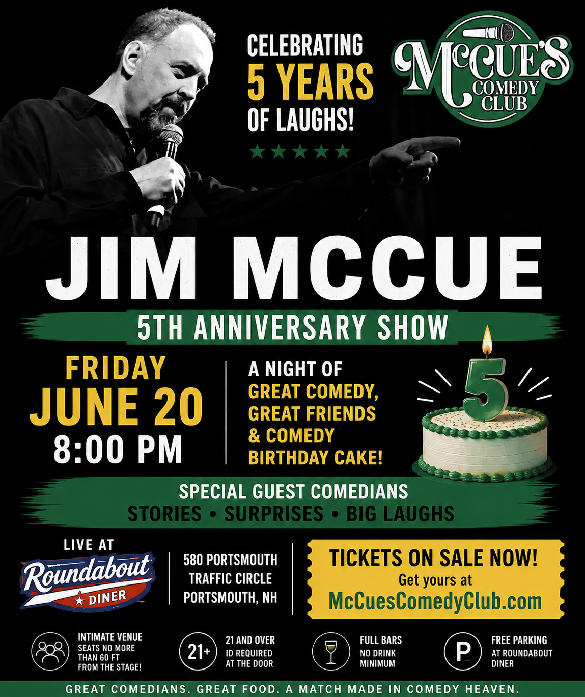 McCue's Comedy Club Celebrates 5 Years of Laughs!