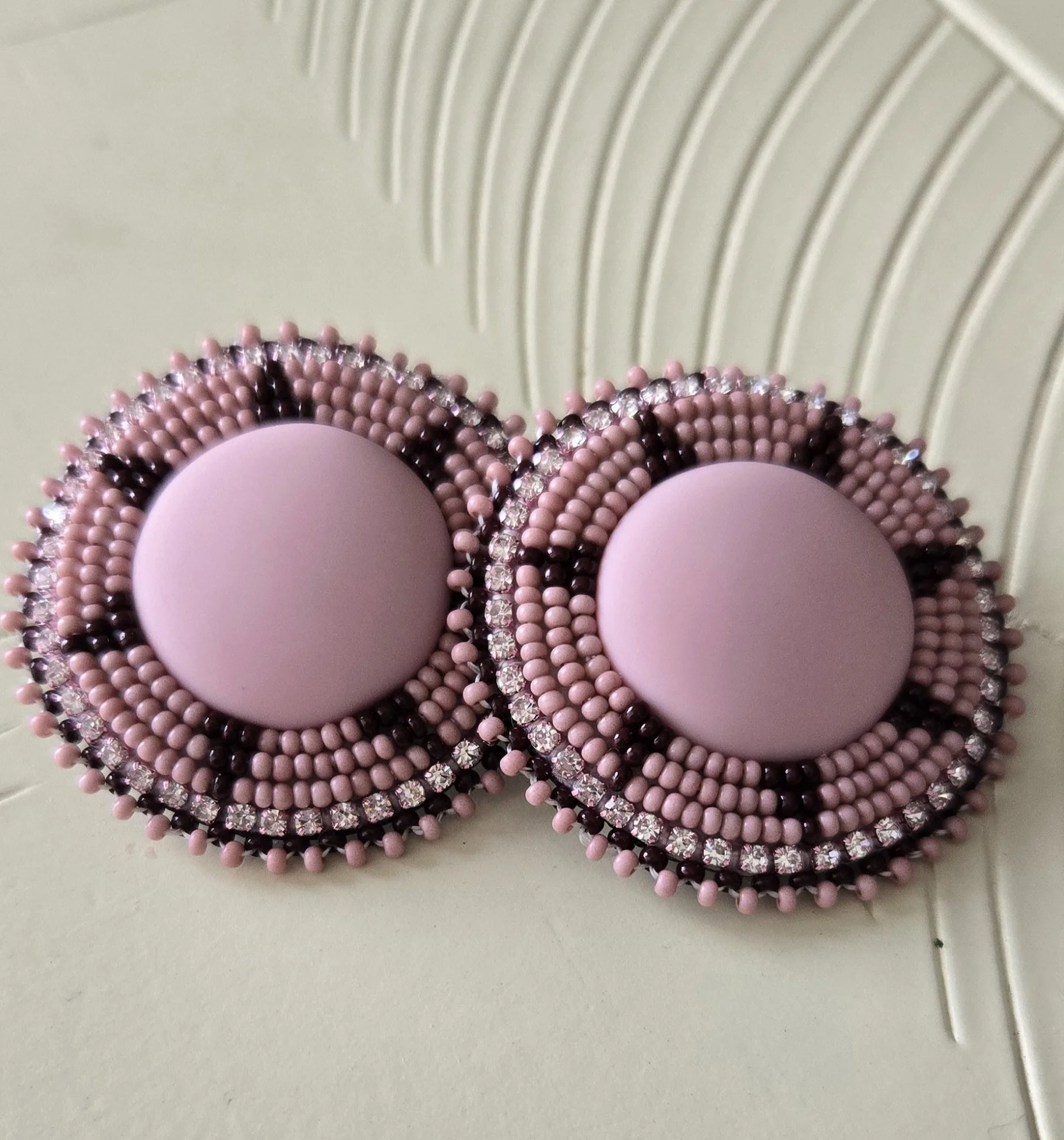 Sogel Pink and Dark Brown Earrings