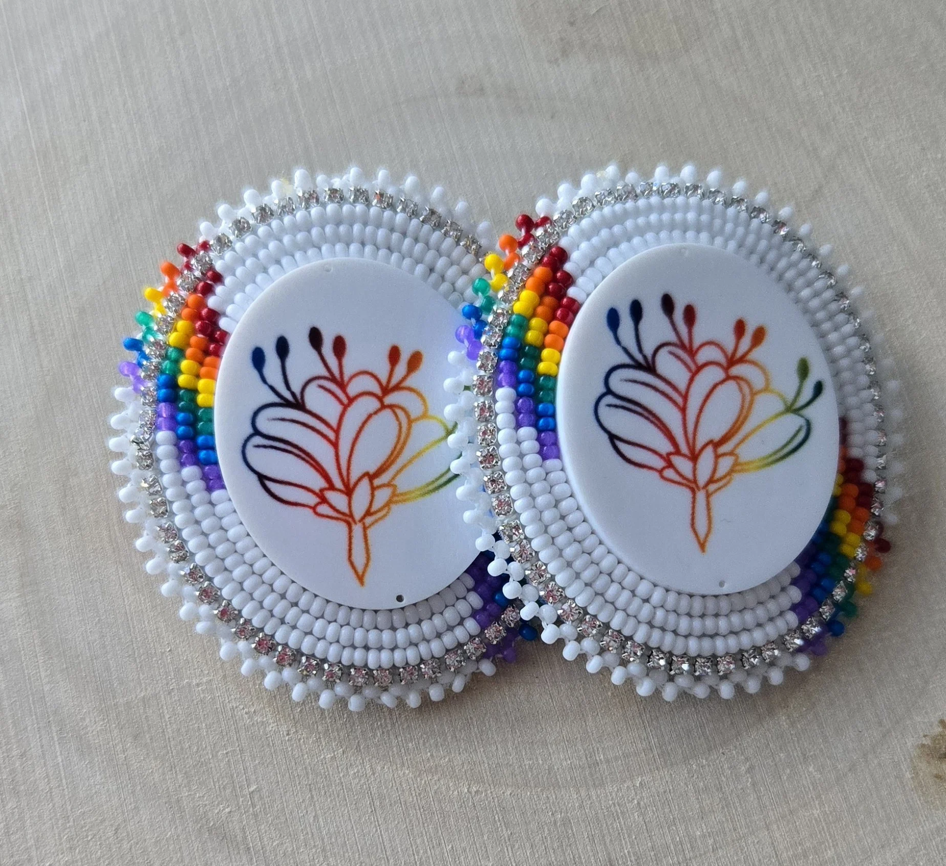 Rainbow Beaded Earrings