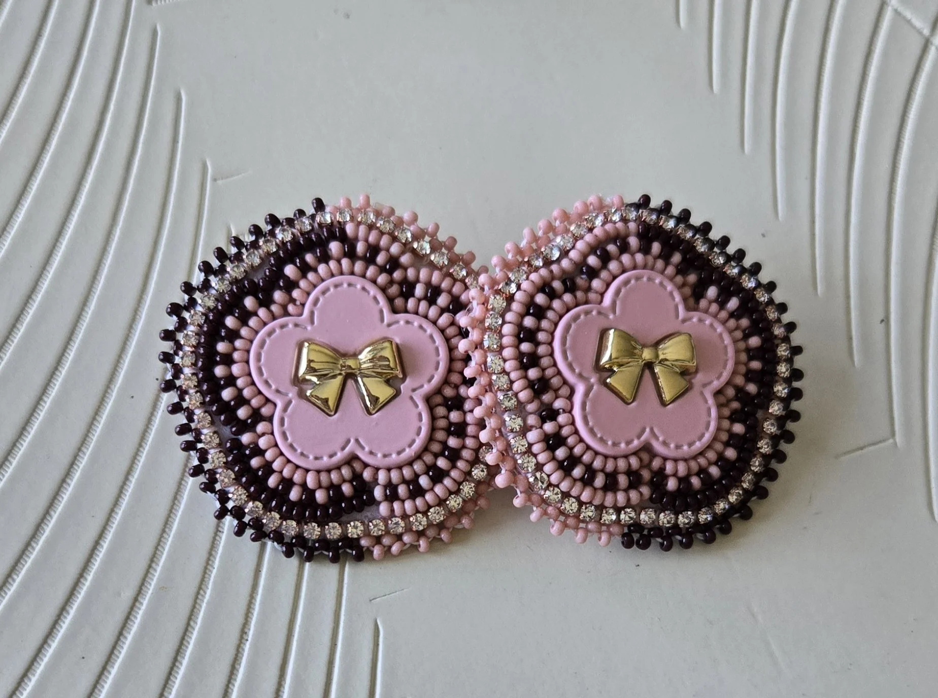 Dark brown/Pink Earrings