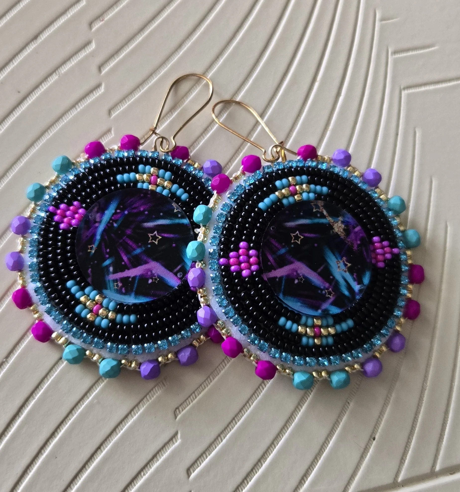 Black Beaded Earrings