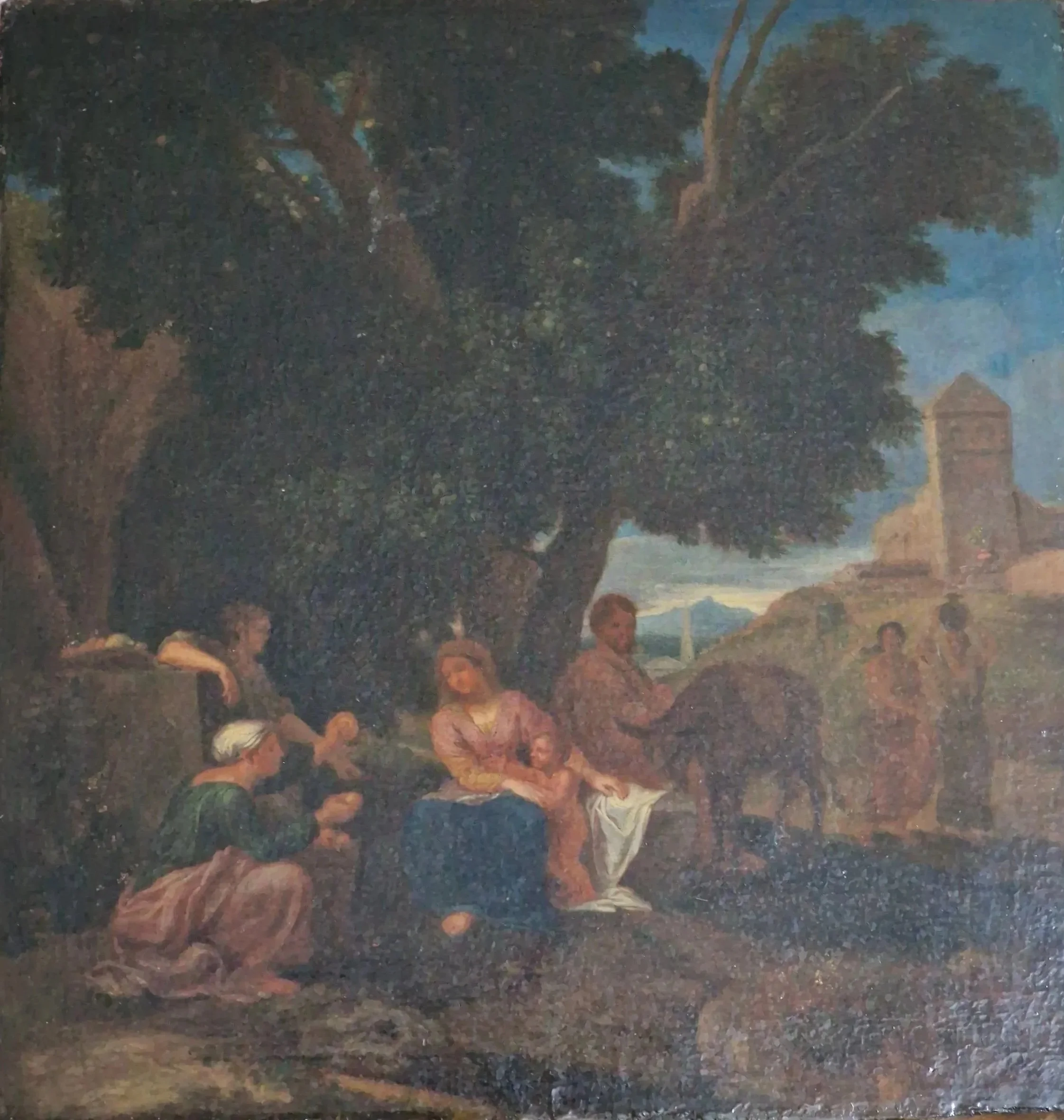 VERKAUFT - Gaspard Dughet zugeschrieben "Ruhe auf der Flucht"