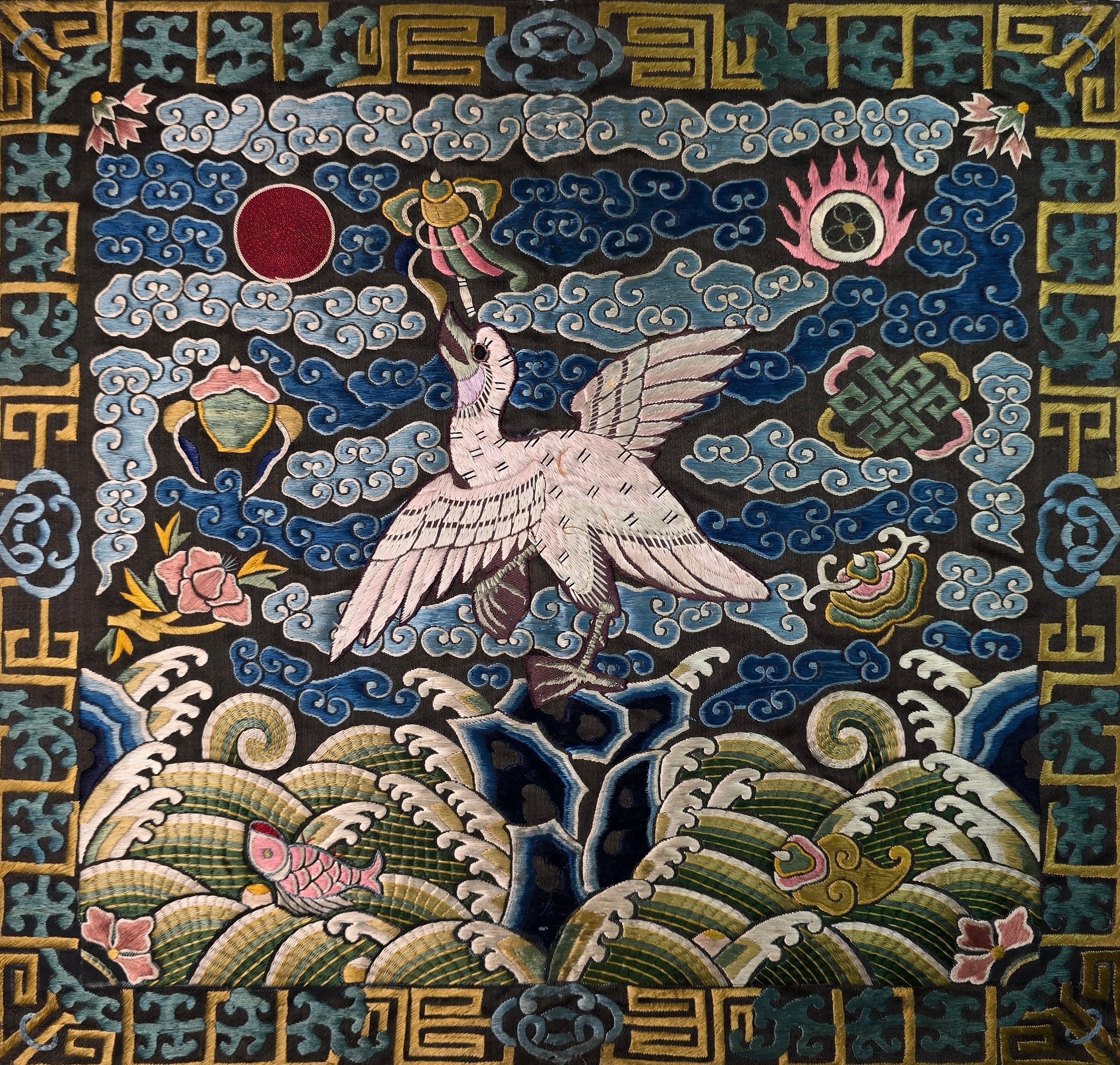 Chinesisches Mandarin-Tuch (Buzi), wahrscheinlich 19. Jhd., ca. 31 x 29 cm. 

Erfahren Sie mehr, indem Sie auf das Bild klicken.