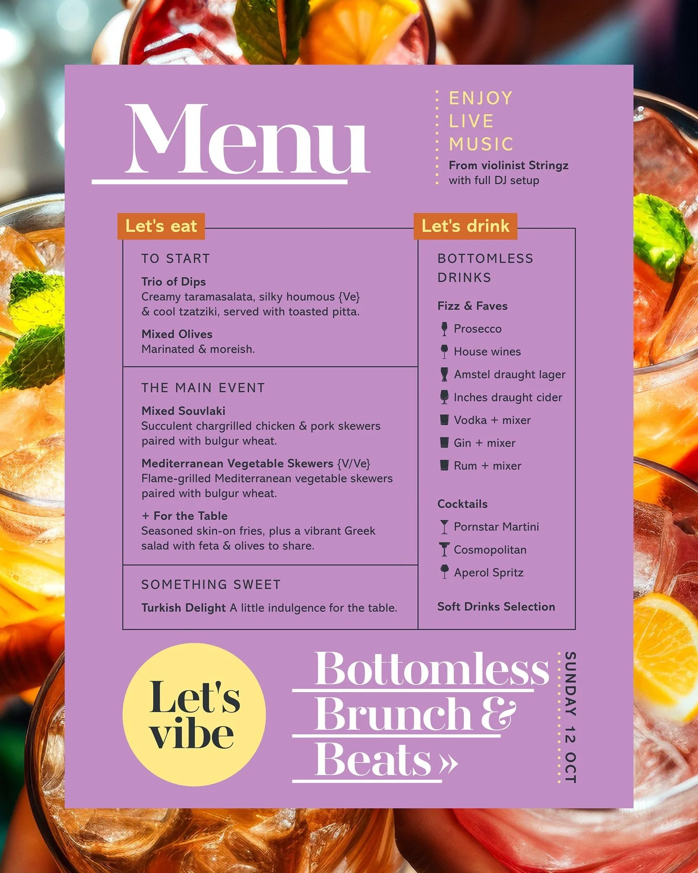 Menu&rsquo;s in 🥳 Book now! Gorleston&rsquo;s one-of-a-kind Bottomless Brunch &amp; Beats 🎶🍹 

Delicious food, flowing drinks &amp; live music &mdash; all under one roof on Sunday 12th October.

⭐ &pound;39.95 per person
⭐ Book a table: 12&ndash;1